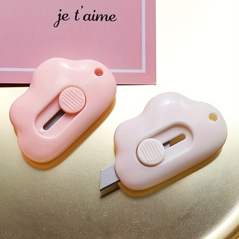 1PC GIRL Heart Lovely Cloud Mini Portable Student Box Cutter
