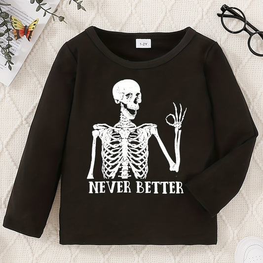 Toddler Baby Skull Print Sweatshirt Halloween Pullover