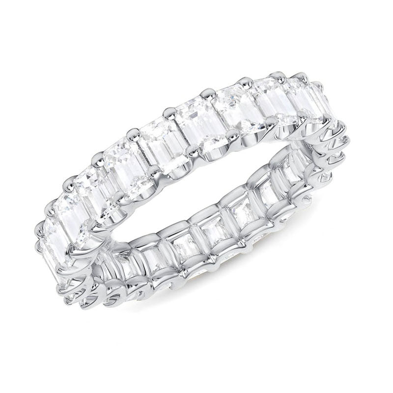Paved Square Crystal Zircon Engagement Ring