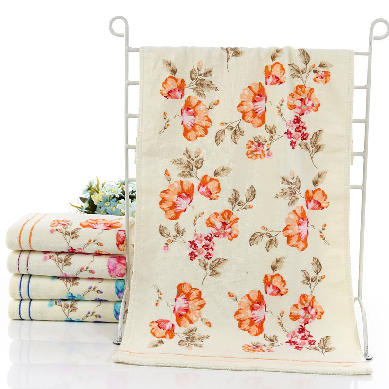 Boho Flower Printed Cotton Hand Towels Set
