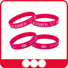 Colorful Blessing Slogan Silicone Bracelet Wrist Band