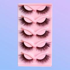 Soft Natural Cat Eye Lashes Long Full Strip w/Winged Ends