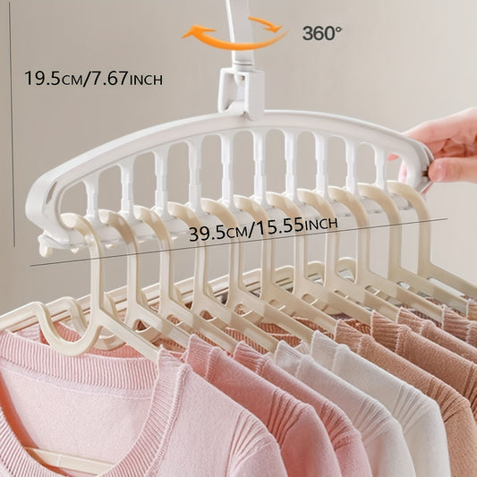 11-Hole Rotating Hanger Storage Rack for Wardrobe Organization