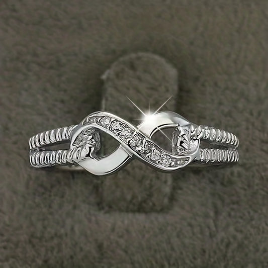 Infinity Symbol Platinum Rhinestone Ring