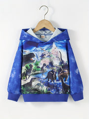 Dinosaur 3D Print Boys Hoodie Spring Fall Kids Sweatshirt