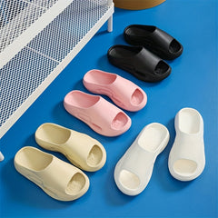 Men's Solid Slides Soft Non Slip Slippers Open Toe Shoes