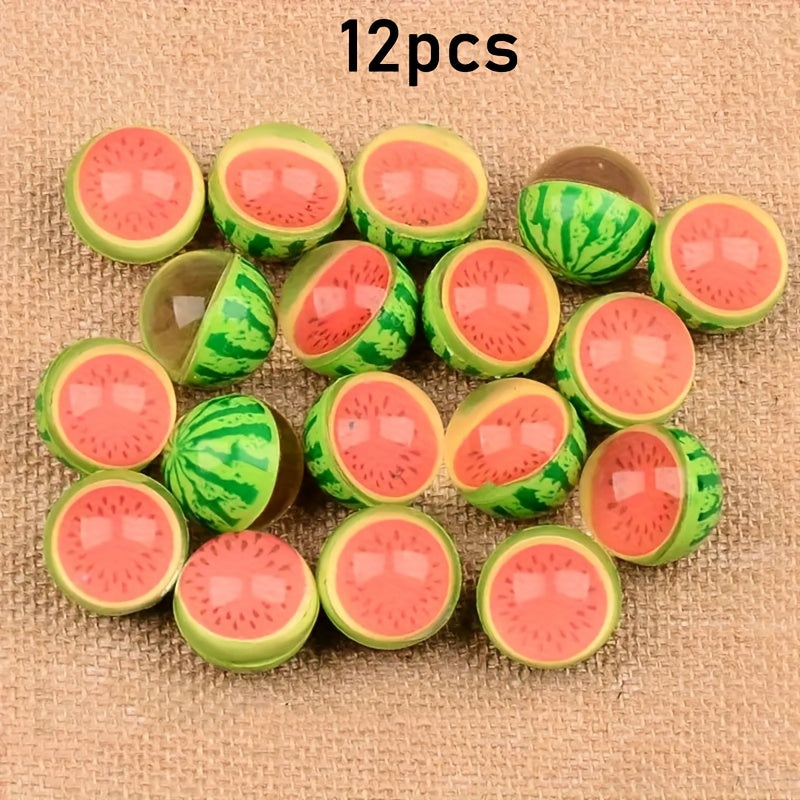 12pcs Watermelon Bouncy Balls for Parties and Events