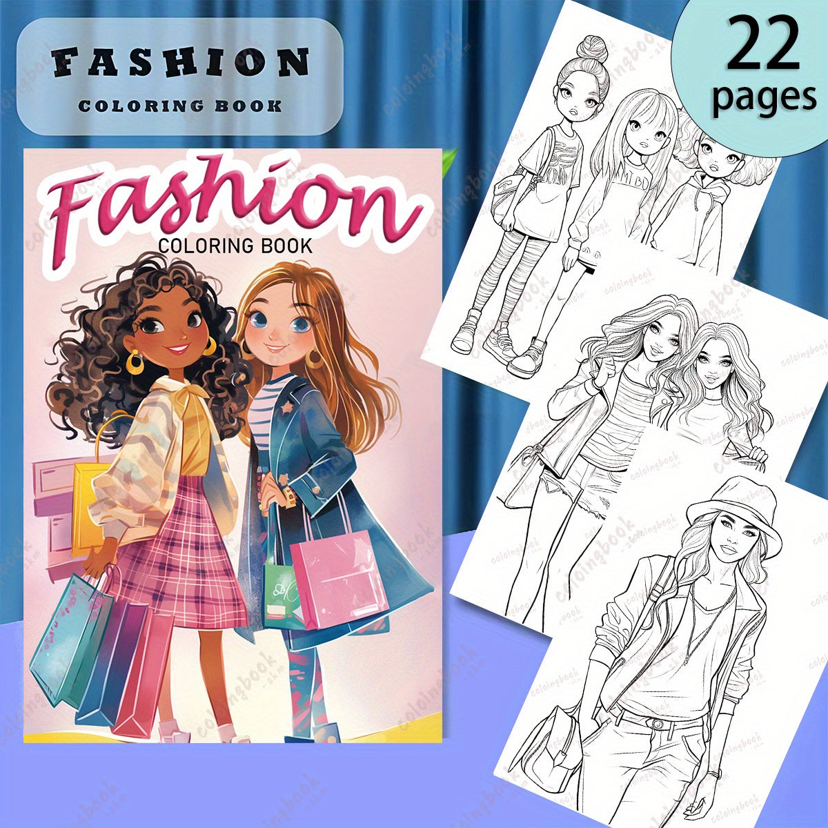 Coloring Book with Storytelling Props for Painting