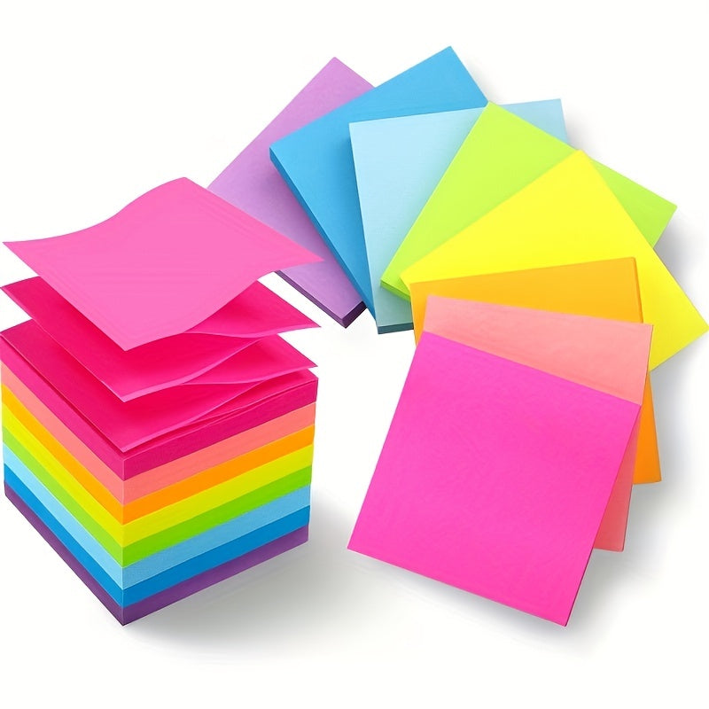 8 Pads Pop Up Sticky Notes 3x3 Bright Colors Self Stick Notes Adhesive Notes