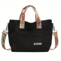 Vintage Canvas Crossbody Bag Retro Large Capacity Tote Women's Handbag
