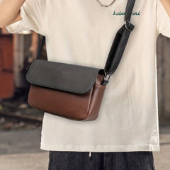 Men's Block Shoulder Bag Crossbody Bag Men's Daily Casual Flap Bag