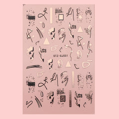Geometric 3D Nail Art Stickers - Easy to Apply Abstract Decals