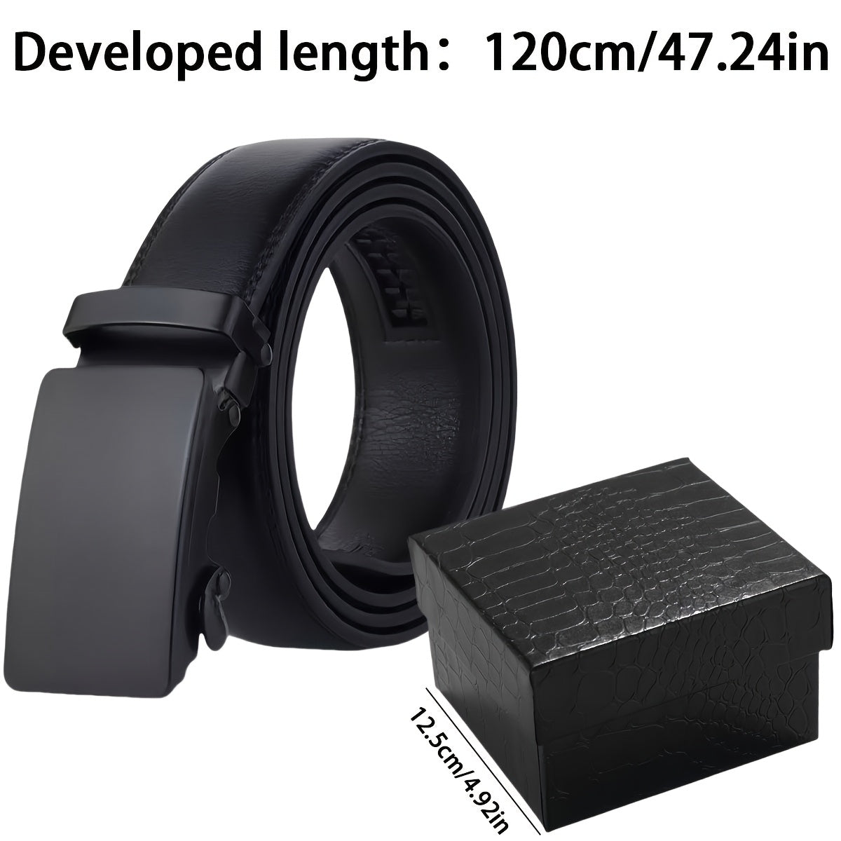 Men's Faux Leather Belt w/ Automatic Buckle for Business/Casual