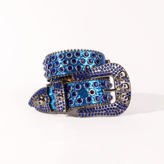Rhinestone Men's Skull Belt Cowboy Metal Buckle Punk Jeans Women