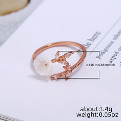 Flower Leaf Ring Wedding Engagement Party Jewelry Gift