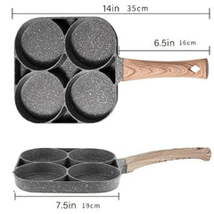 1pc Four hole Fried Egg Pot Non stick Fry Pan For Egg Burger Pan
