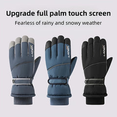 Windproof Anti Slip Winter Ski Gloves Men Warm Touch Screen Compatible