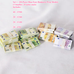 100pcs Banknotes 5 Packs 1:12 1:6 Dollhouses BJD Scene Accessories DIY Craft