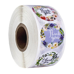 500 Thank You Stickers Floral Design Self Adhesive Labels For Gift Wraps