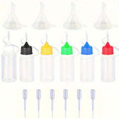 6pcs 10ml Needle Tip Glue Bottle & Colorful Tips DIY Quilting Craft Paint