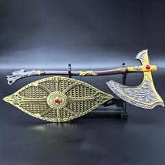 2pcs Mini Shield Set 6.69 Inch Zinc Alloy Weapon Model Desktop Decor