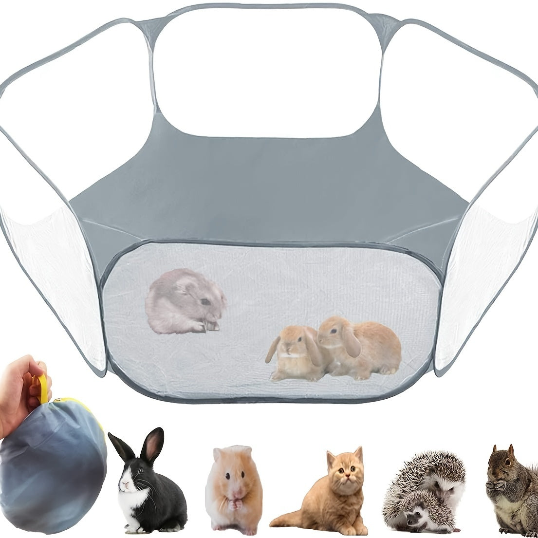 Portable Small Animal Playpen and Exercise Fence for Pets and Reptiles