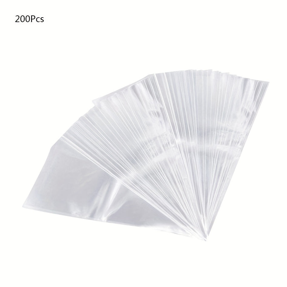 Clear Plastic Bags With Little Assorted Ties - Set of 200