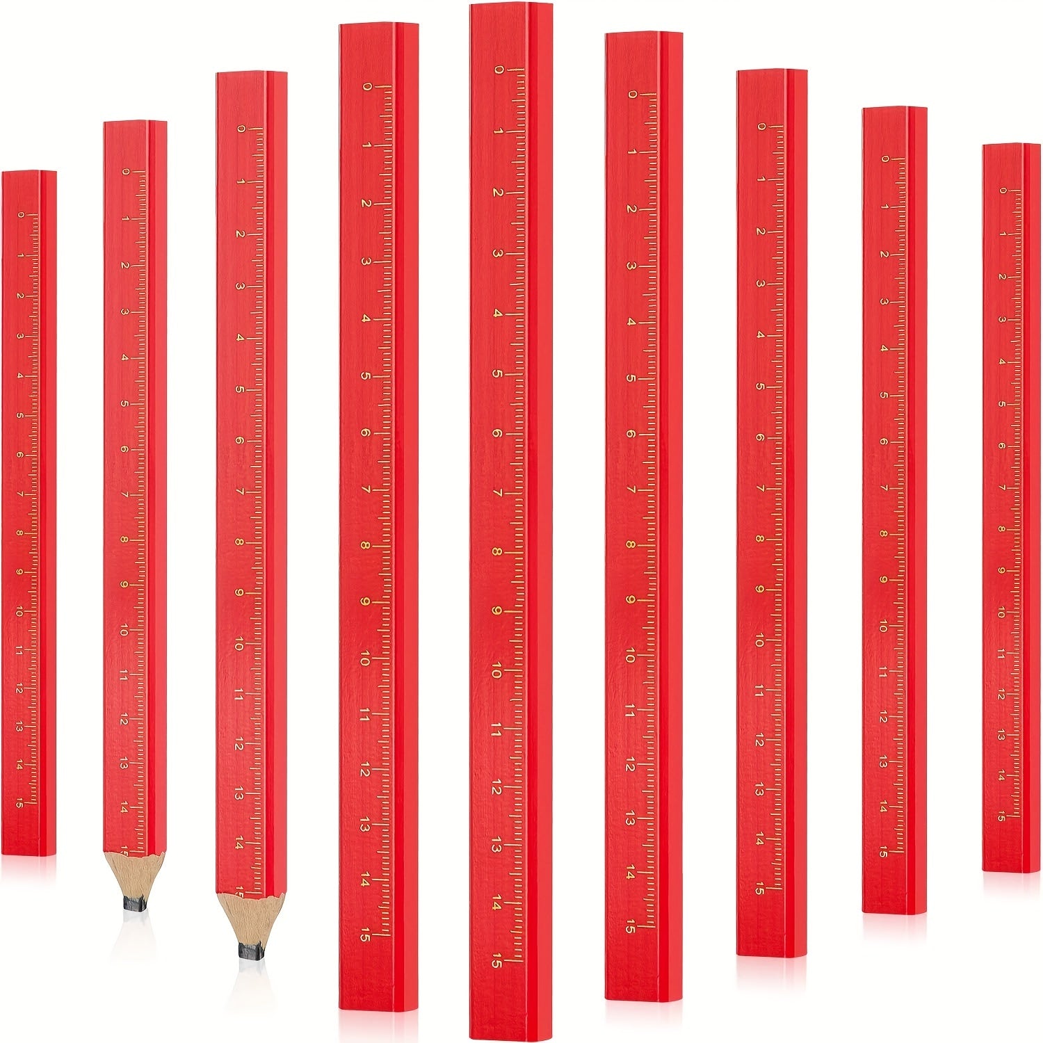 10pcs Carp Carpenter Pencils in Wooden Box for Woodworking