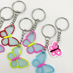 16pcs Butterfly Keychain Party Favors Mini Keyring Classroom Prizes Gift Bag Stu