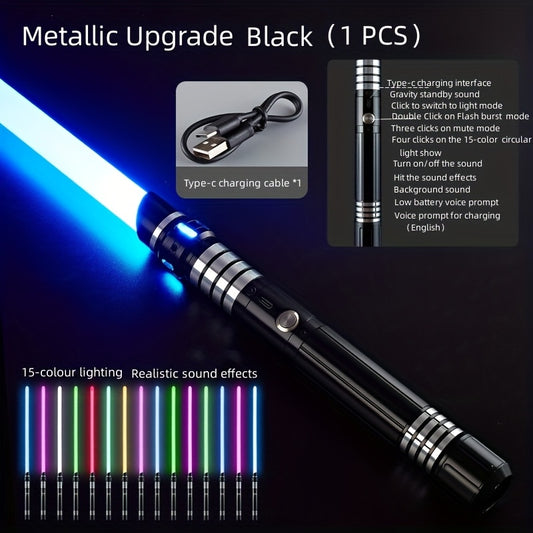 2-in-1 Metal Gravity Sensing Light Sword Rechargeable Toy Sword