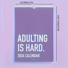 Motivational Wall Calendar - Easy Daily Grid Notepad - Home Office Planner