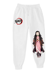 Anime Print Drawstring Sweatpants Plus Size Women's Slight Stretch Loose Fit