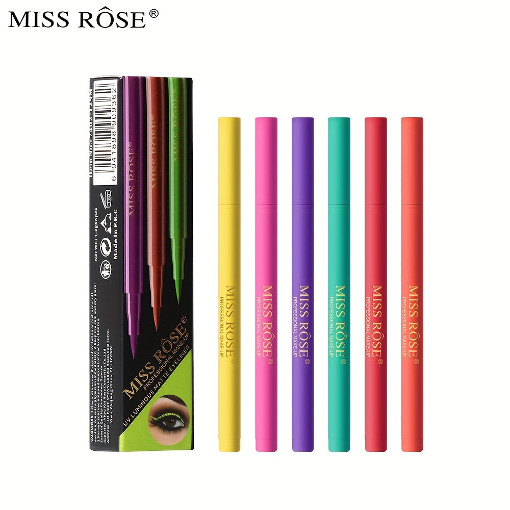 6pcs Waterproof Smudge Proof Liquid Eyeliner Set Halloween Stage Makeup
