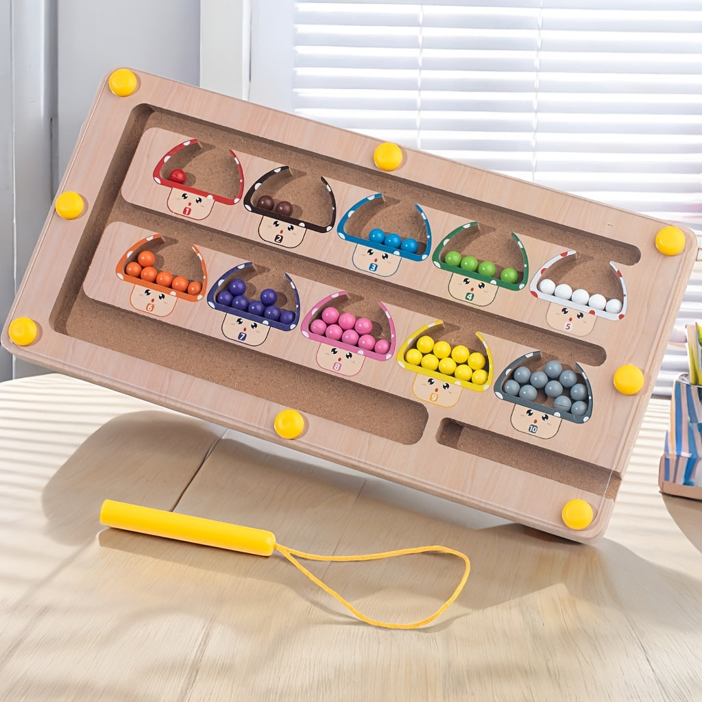 Magnetic Wooden Maze Control Pen Training Recognition Number Recognition Puzzle