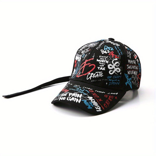 Cartoon Graffiti Hipster Peaked Hat Street Baseball Cap Adjustable