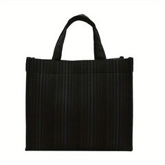 Striped Canvas Tote Satchel Bag Lightweight Shoulder Bag