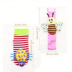 4pcs Baby Wrist Rattles Sock Toys for 0-12 Months