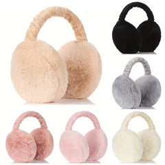 Plush Foldable Earmuffs Hand Woven Ear Warmers
