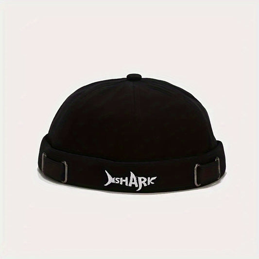 Shark Embroidery Docker Cap Vintage Beanie Lightweight Docker Hats