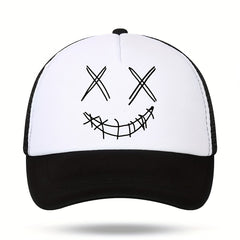 Cracked Corner Of The Mouth Print Men's Sunshade Mesh Hat
