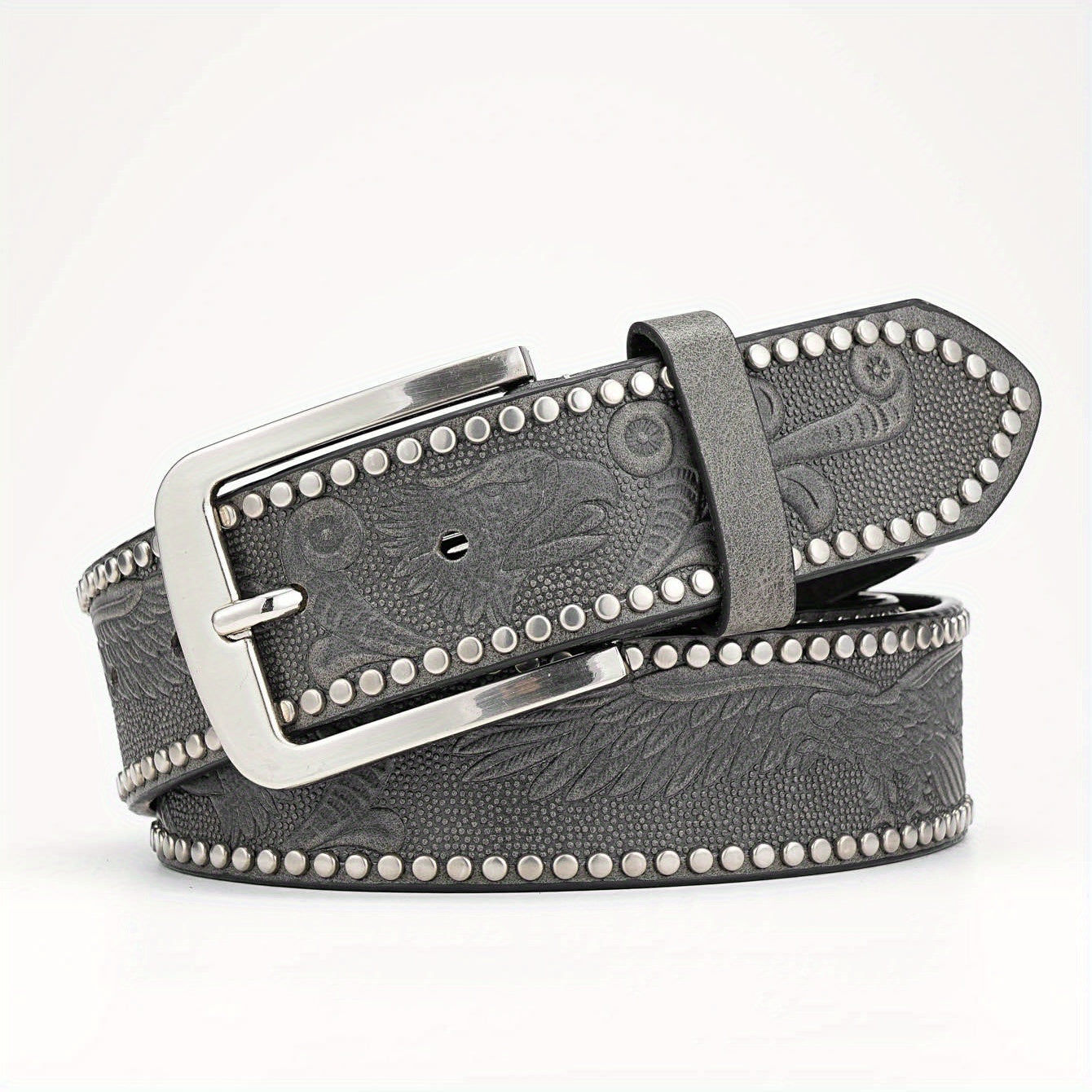 Alloy Pin Buckle PU Striped Belt for Men