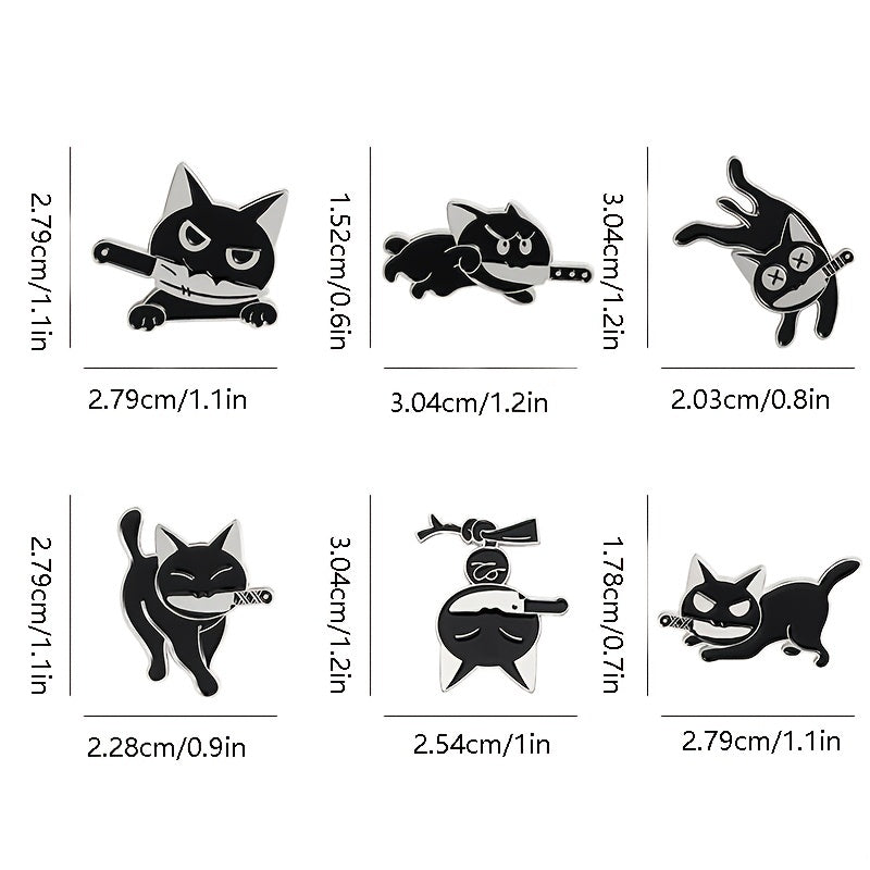 Mens Punk Cats Enamel Pins Brooches Lapel Badges Pin Jewelry