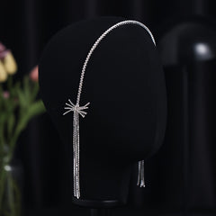 Rhinestone Tassel Headband with Long Tassel for Women