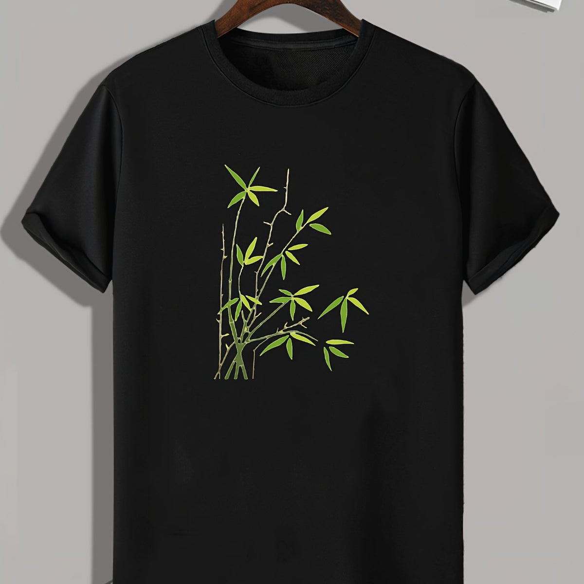 Bamboo Print Men's Graphic T-shirt for Summer