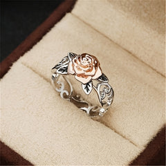 Rose Flower Ring Vintage Style Engagement Ring