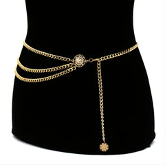 Boho Sun Flower Body Chain Golden Beach Belt for Women