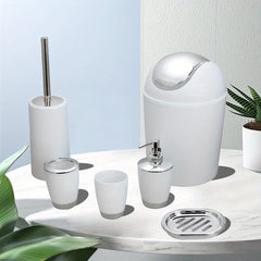 6pcs Bathroom Accessories Set Toothbrush Holder Soap Dispenser