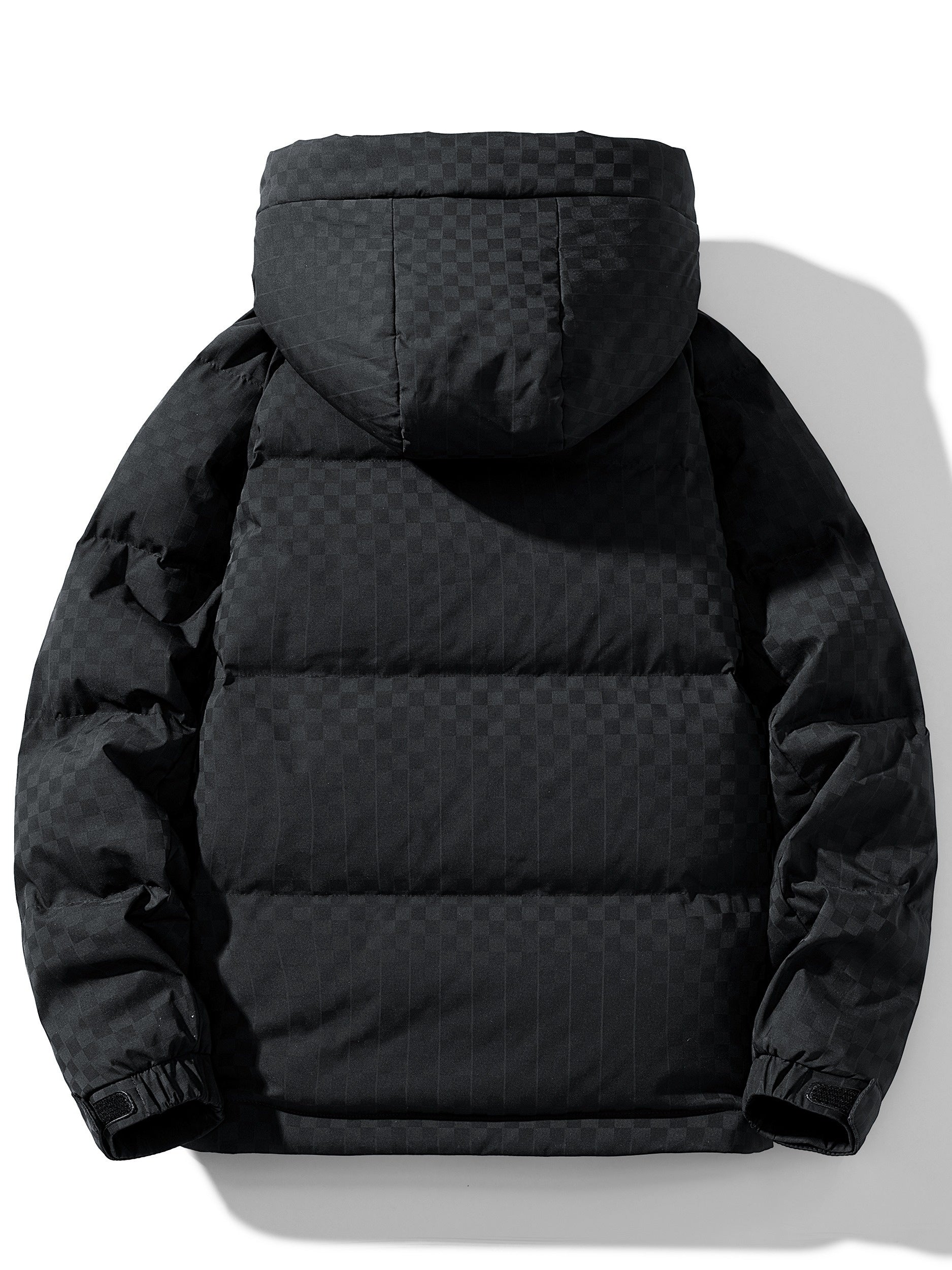 Casual Check Pattern Puffer Jacket for Women