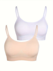 2 Pack Plus Size Seamless Padded Sports Bra Set