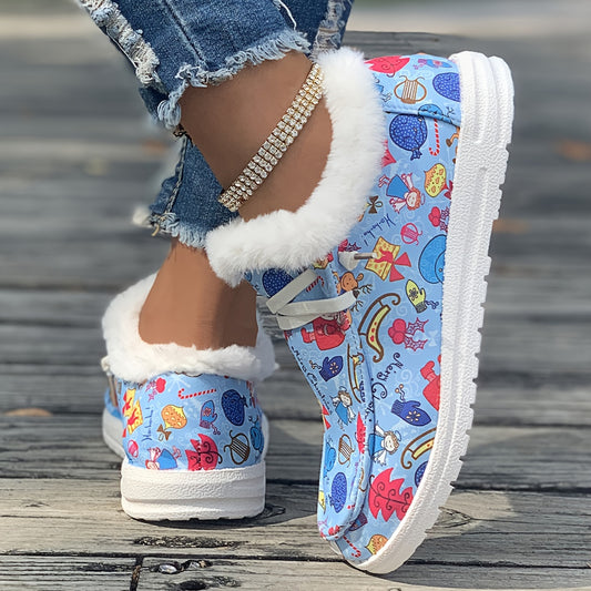 Women's Christmas Snow Boots with Santa Claus Designs
